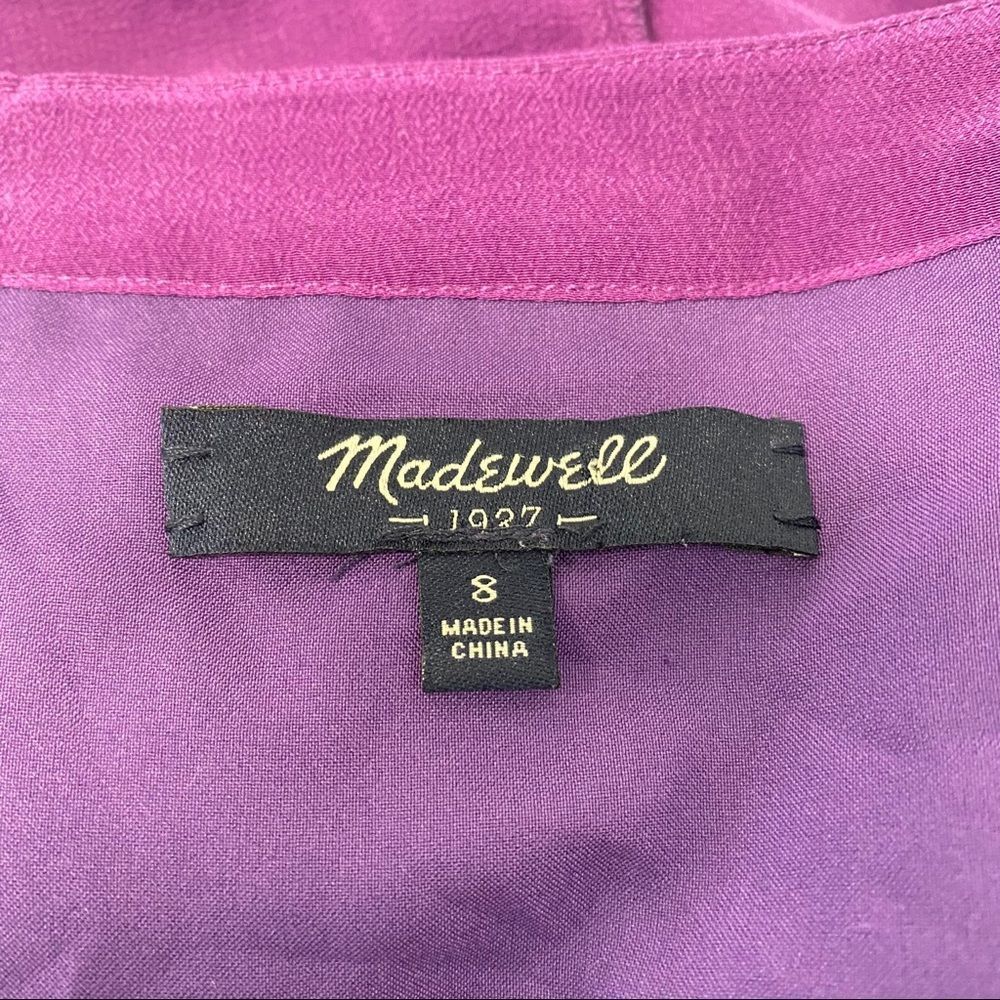 Madewell Purple 100% Silk Sleeveless Dress - Picture 3 of 8